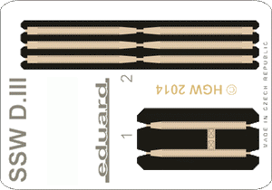 Ceintures de sécurité Eduard 49070 SSW D. III en tissu, échelle 1/48, Eduard