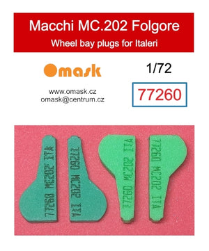 Omask 77260 Macchi MC.202 Folgore wheel bay plugs (for Italeri) EVA foam masks 1/72
