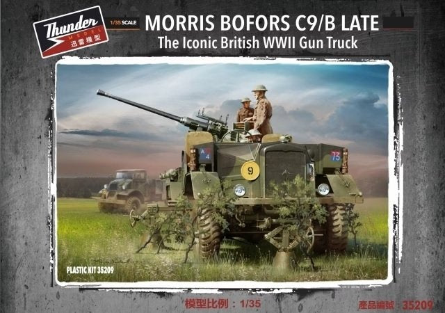 Thunder Model 35209 Morris Bofors C9/B Late, le camion armé britannique emblématique de la Seconde Guerre mondiale, à l'échelle 1/35