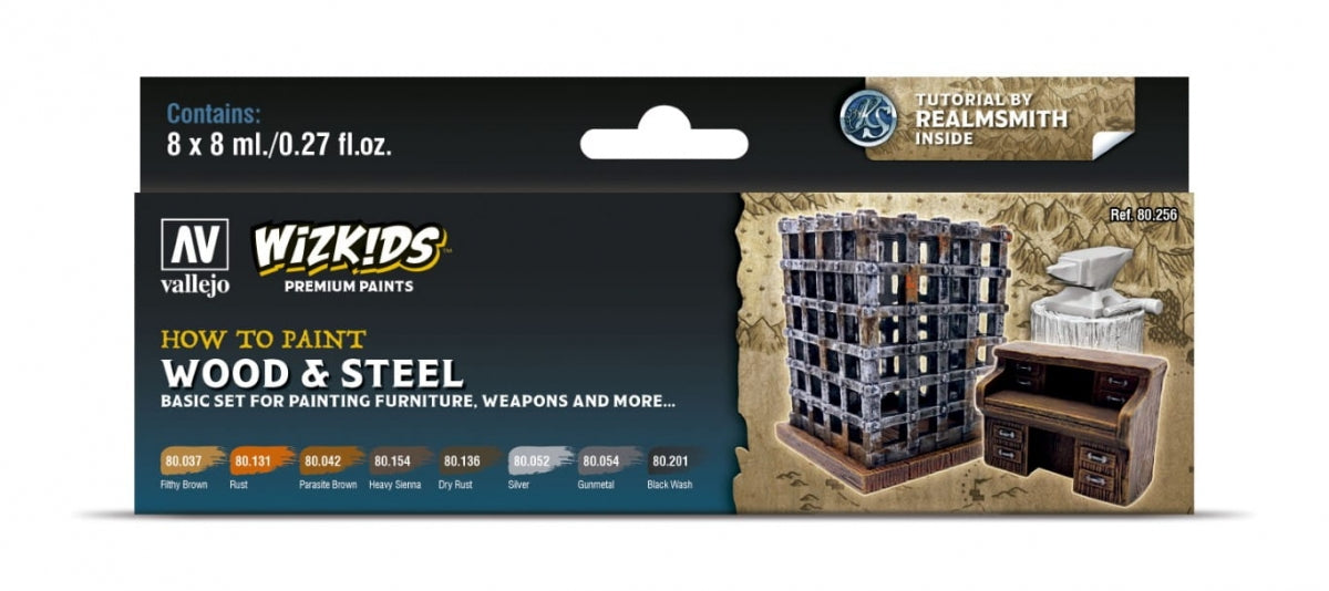 Vallejo 80256 Wizkids Wood & Steel Set 8x8ml