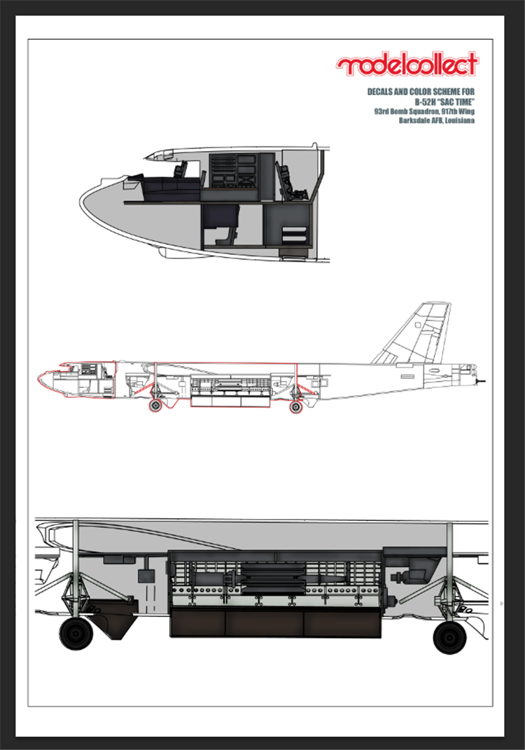 Modelcollect UA72200 B-52H US Stratofortress Bombardier stratégique 1/72 – imagen 39
