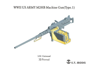 Maquette ET P35-265, mitrailleuse M2HB de l&amp;#39;armée américaine de la Seconde Guerre mondiale, type 1 (impression 3D), échelle 1/35