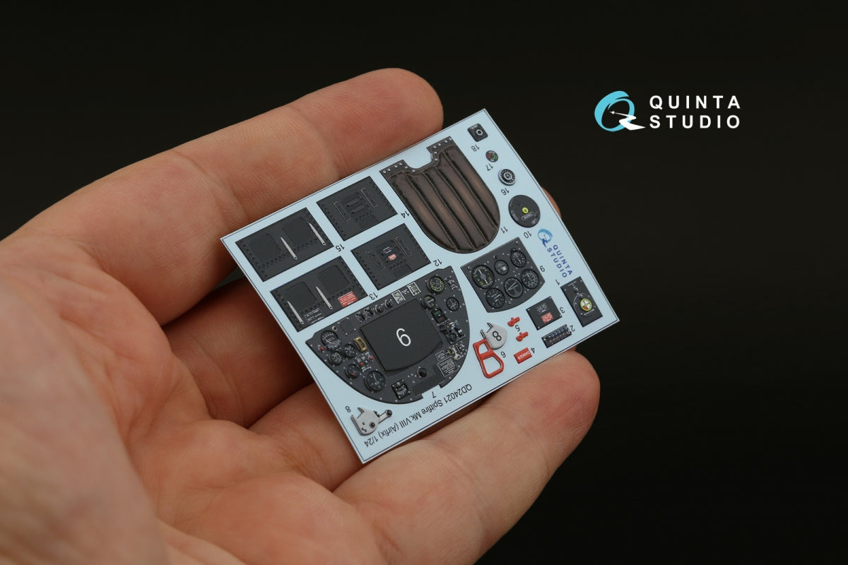 Intérieur imprimé en 3D et coloré sur papier décalcomanie pour Spitfire Mk.VIII (Airfix) - Quinta Studio QD24021 - Échelle 1/24 – image 7