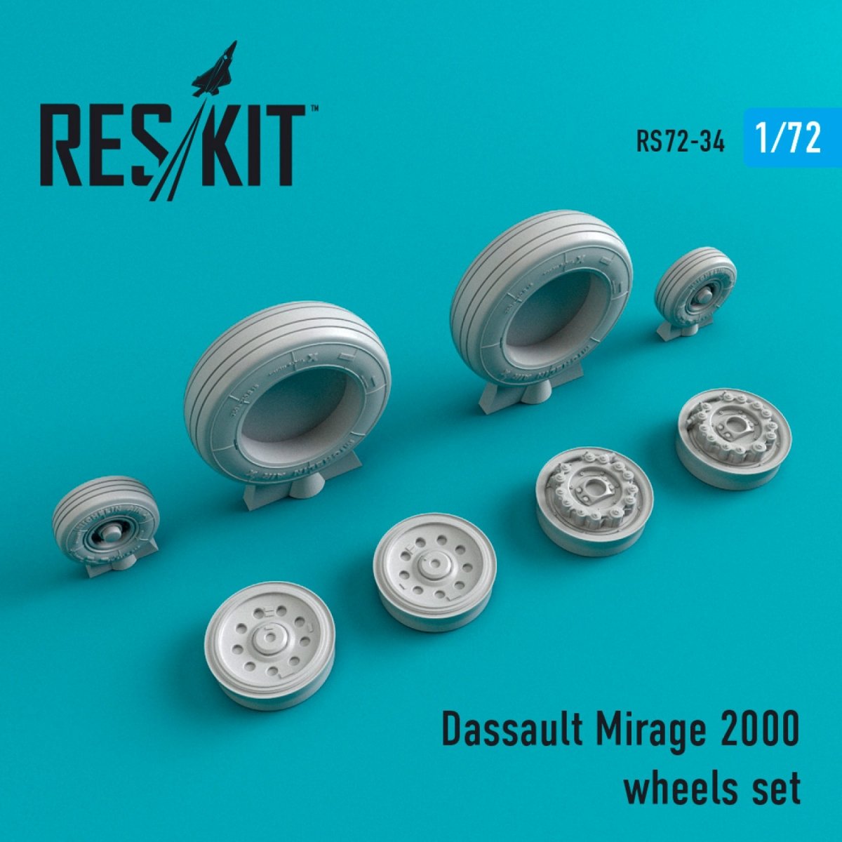 RESKIT RS72-0034 MIRAGE 2000 ENSEMBLE DE ROUES 1/72