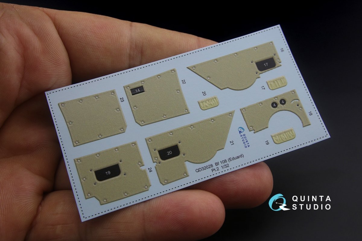 Intérieur imprimé en 3D et coloré sur papier décalcomanie Quinta Studio QD32028 Bf 108 (pour kit Eduard) 1/32 – immagine 4