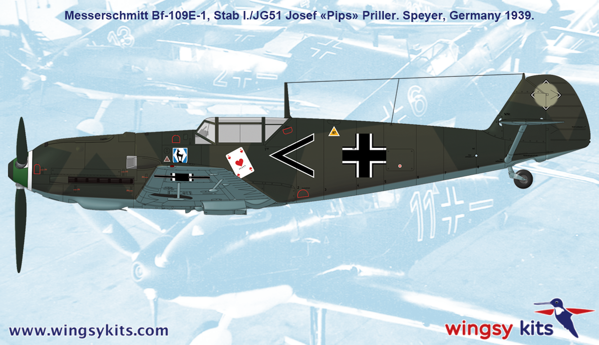 Maquette Wingsy D5-07 Chasseur allemand de la Seconde Guerre mondiale MESSERSCHMITT Bf 109 E-1 1/48 – image 13