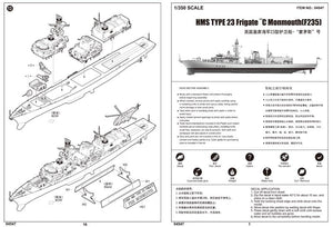 Trumpeter 04547 Frégate HMS TYPE 23 Monmouth (F235) (1/350) – image 4