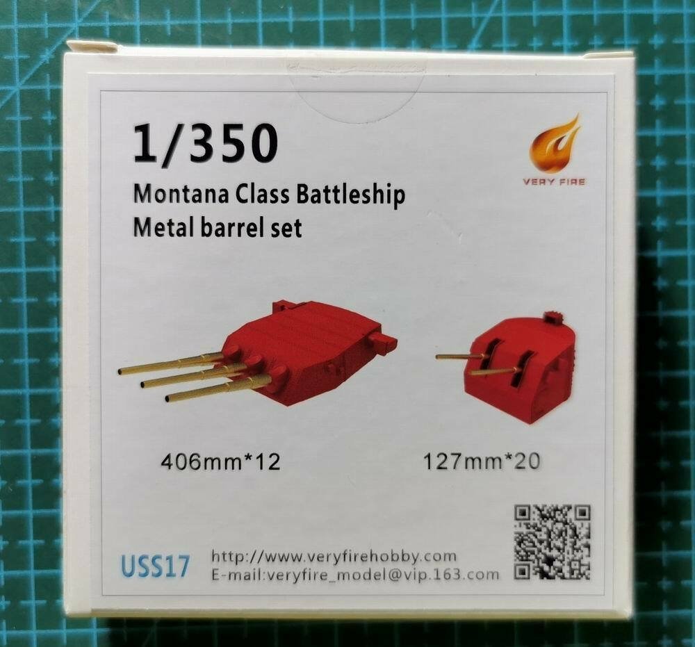 Canons métalliques Very Fire USS17 USS (406 mm x 12 + 127 mm x 20 pièces) pour char de classe MONTANA à l'échelle 1/350
