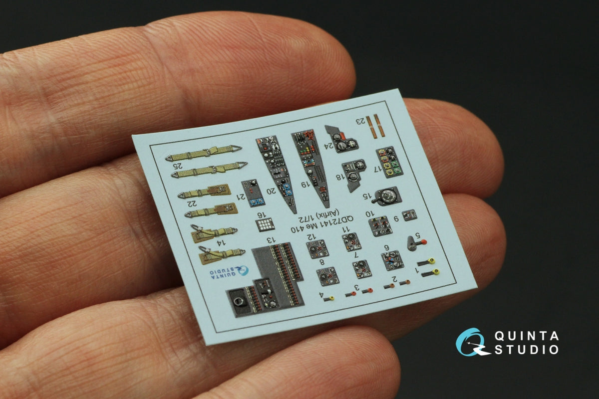 Intérieur coloré imprimé en 3D sur papier décalcomanie Quinta Studio QD72141 Me 410 (Airfix) 1/72 – image 4