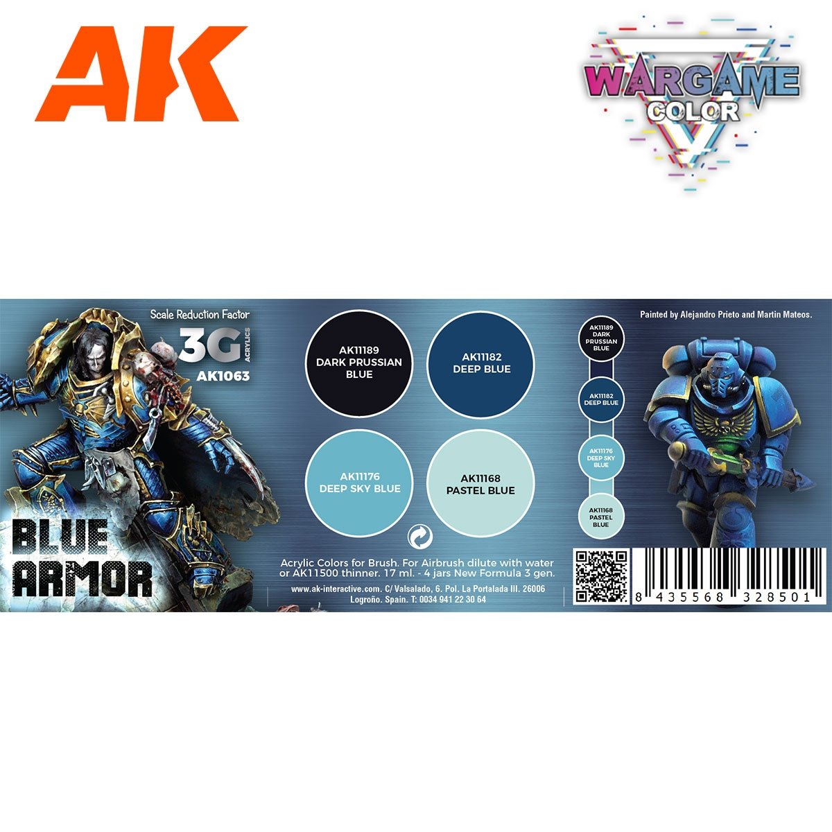 AK Interactive AK1063 WARGAME COLOR SET. BLEU ARMURE. 4x17 ml – image 2