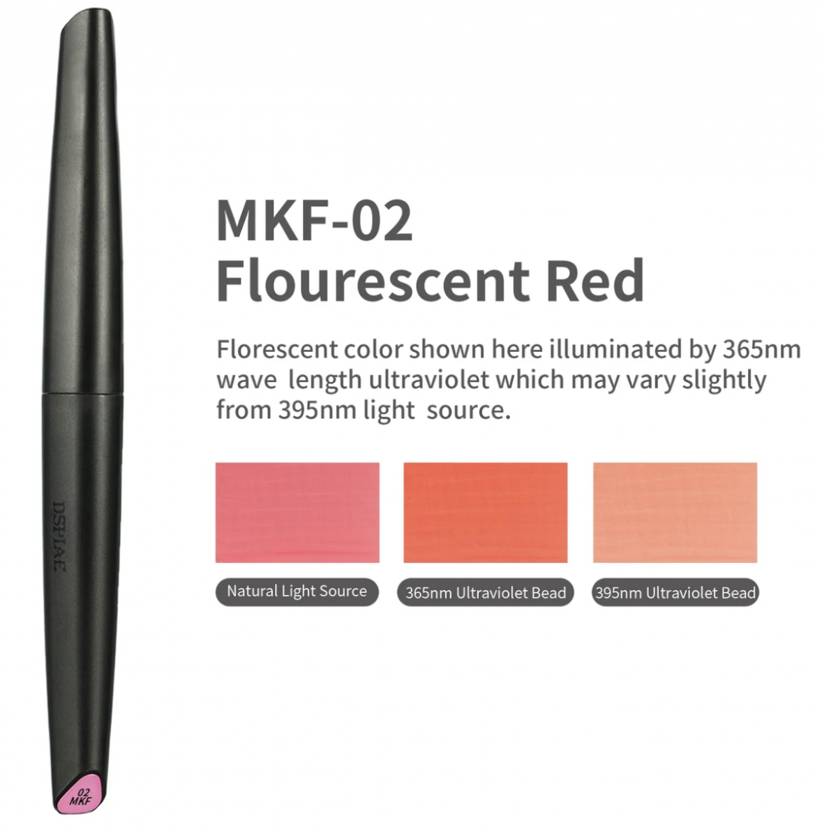 Marqueur à pointe souple à base d'eau DSPIAE MKF-02, rouge fluorescent