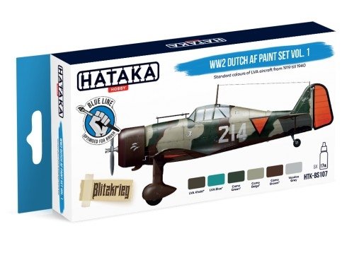 Hataka BS107 WW2 Kit de peinture néerlandais AF Vol. 1 coffret 6x17 ml – image 2