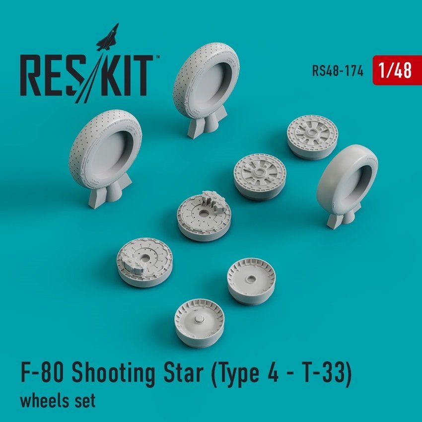 RESKIT RS48-0174 Jeu de roues F-80/T-33 Shooting Star (Type 1) 1/48