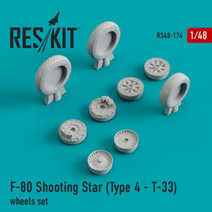 RESKIT RS48-0174 Jeu de roues F-80/T-33 Shooting Star (Type 1) 1/48