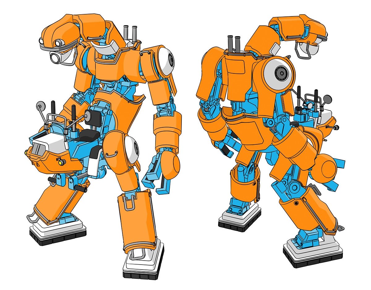 Hasegawa 64791 CHUBU 01 « Orange et bleu ciel » Méchatrobot léger 1/35  – image 9