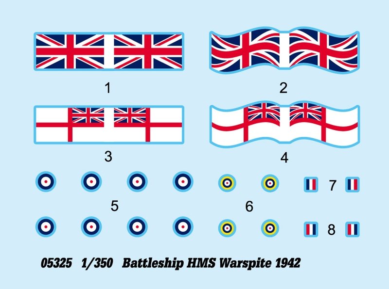 Trumpeter 05325 Cuirassé HMS Warspite 1942 (1/350) – image 4