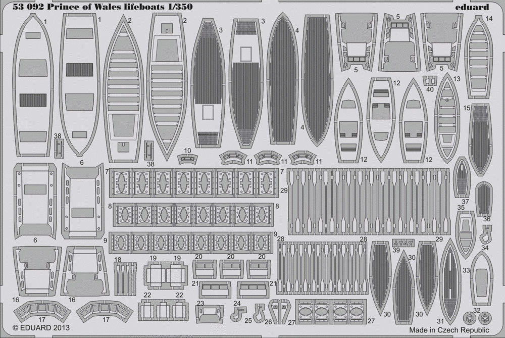 Canots de sauvetage Prince of Wales Eduard 53092 Tamiya 1/350