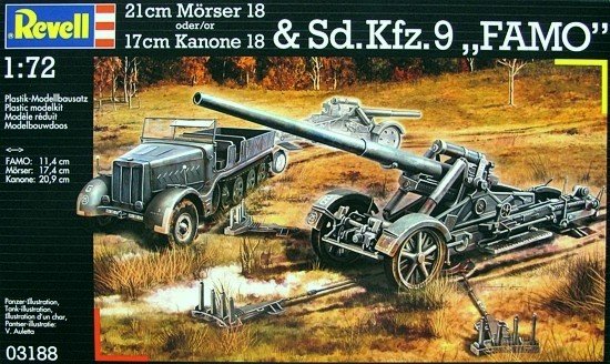 Revell 03188 21cm Morser 18 ou 17cm Kanone 18 Sd.Kfz.9 FAMO (1/72)