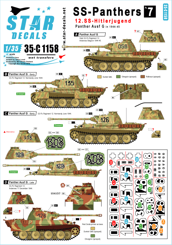 Star Decals 35-C1158 SS-Panthers n° 7 1/35