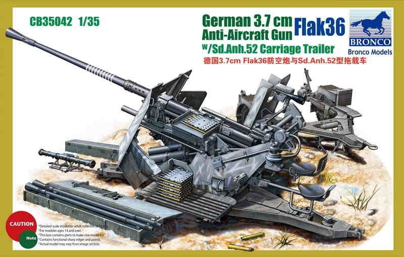 Bronco CB35042 Canon allemand Flak36 de 3,7 cm (1/35)