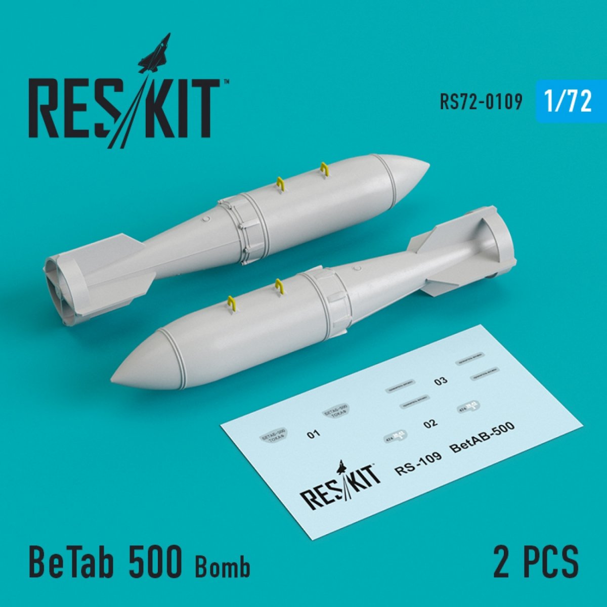 RESKIT RS72-0109 BETAB 500 BOMBS (2 PIÈCES) 1/72