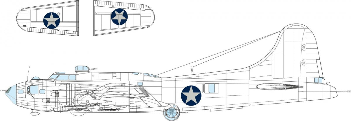 Insigne national américain Eduard EX1053 B-17F arrondi EDUARD 1/48 