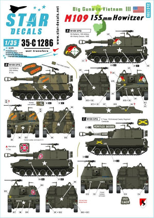 Star Decals 35-C1286 Gros canons au Vietnam 3 1/35