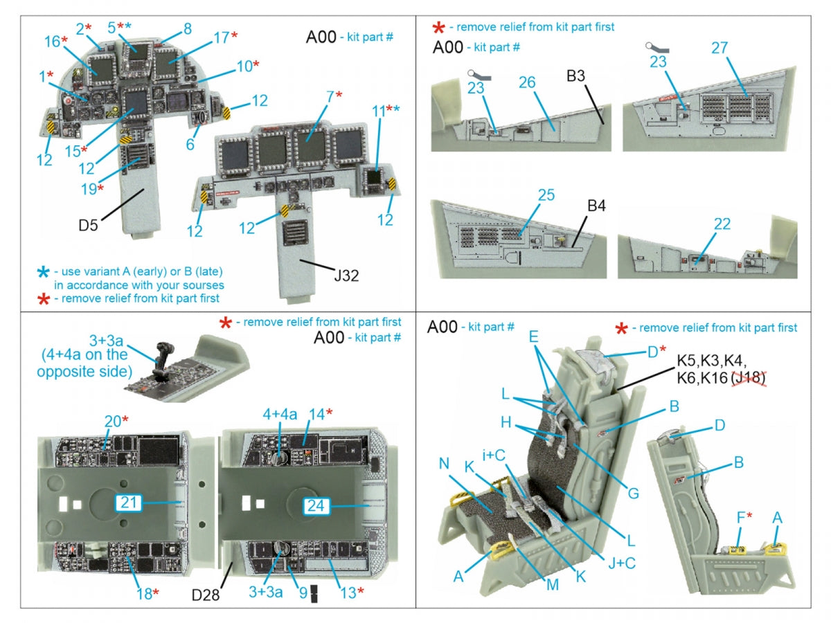 Intérieur coloré imprimé en 3D pour F-15E de Quinta Studio QD48426 (Academy) à l&amp;#39;échelle 1/48 – imagen 2