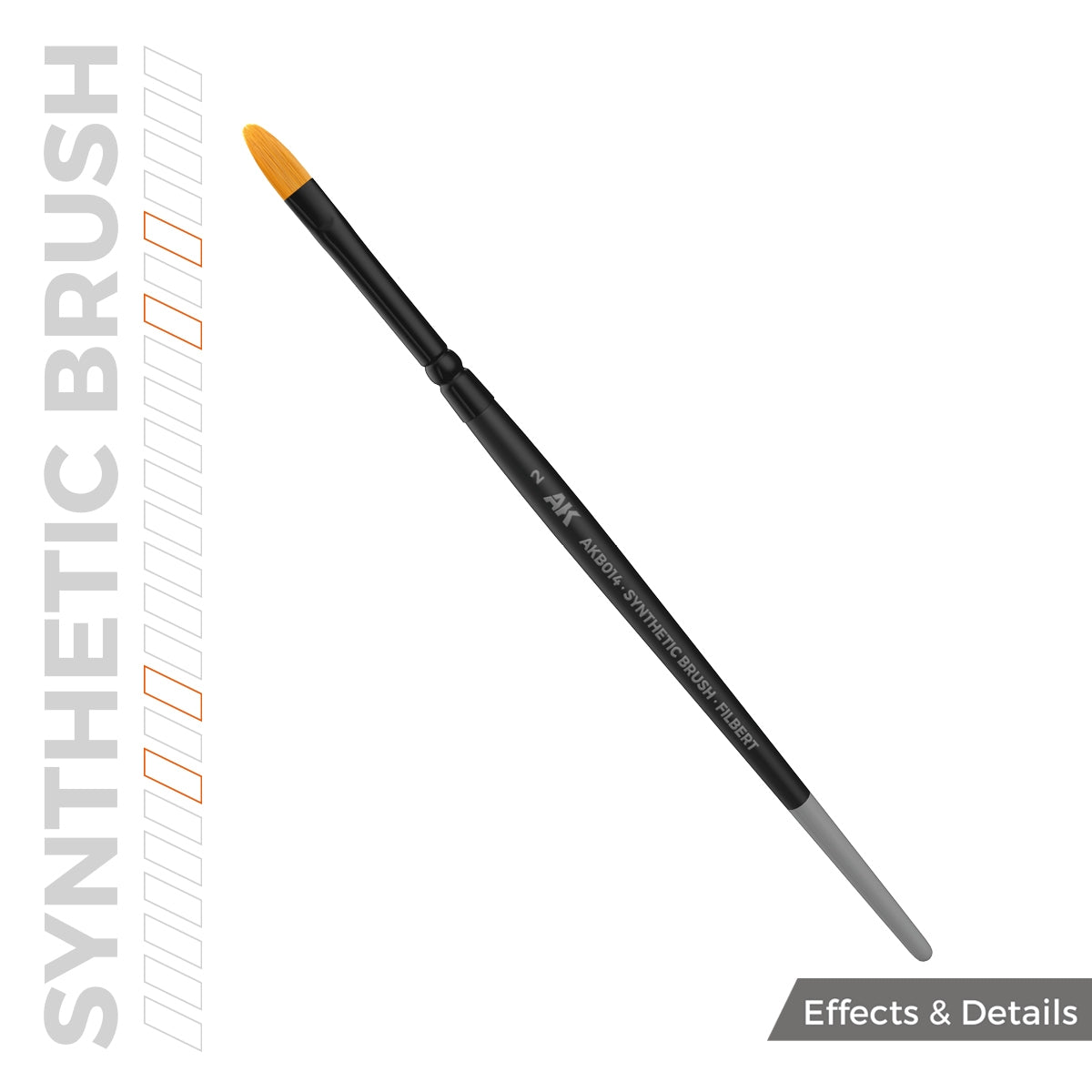 AK Interactive AKB014 AK SYNTHETIC BRUSH – FILBERT 2 – zdjęcie 3
