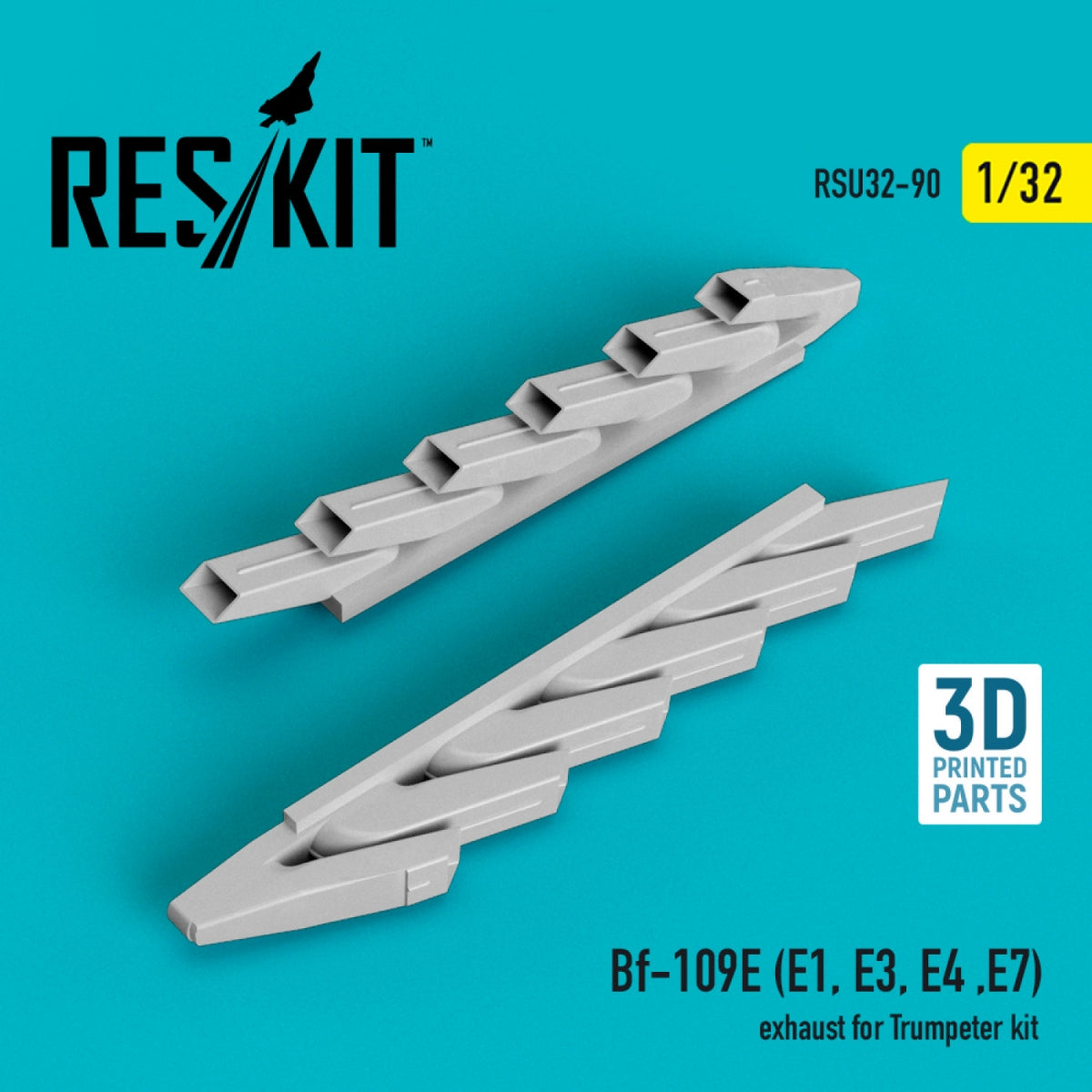 Échappement RESKIT RSU32-0090 BF-109E (E1, E3, E4, E7) pour kit Trumpeter (impression 3D) 1/32