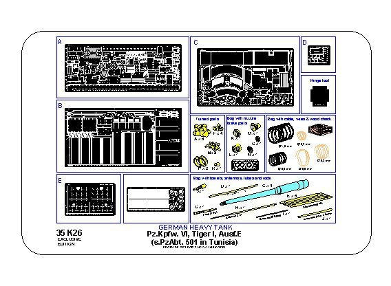 Aber 35K26 Pz.Kpfw. VI Ausf.E ( i.Kfz.181) Tiger I – s.PzAbt. 501 in Tunisia 1/35 – zdjęcie 23
