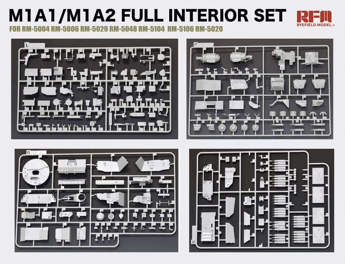 Rye Field Model 5121 M1A1 / M1A2 Abrams Ensemble intérieur complet 1/35 – immagine 3