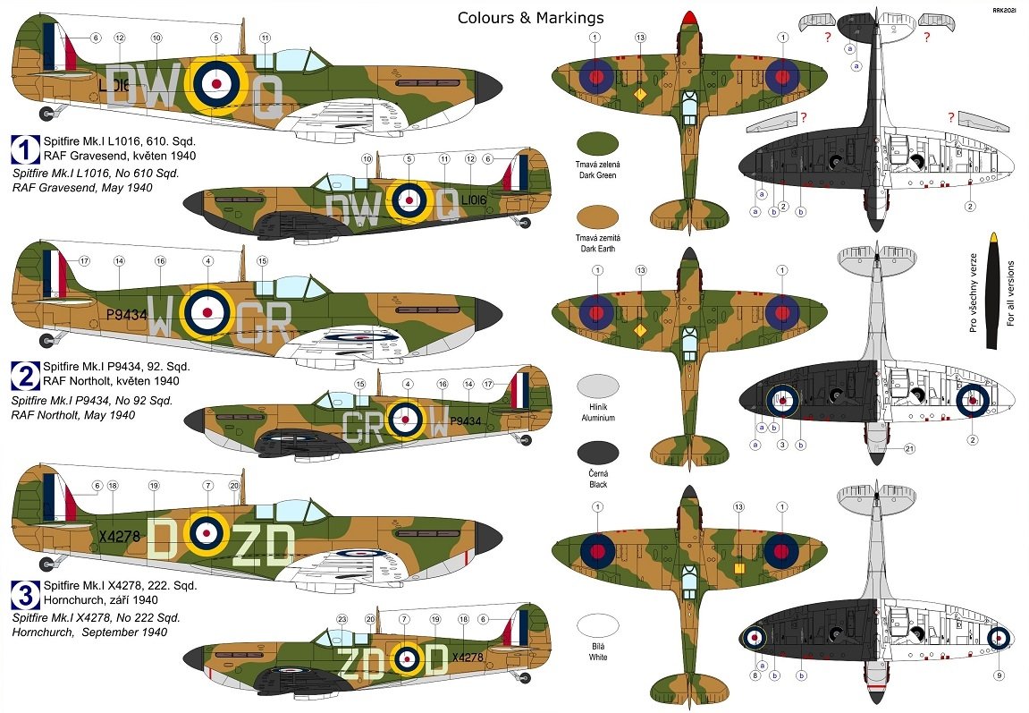 Kovozavody Prostejov KPM0263 Spitfire Mk.Ia « Noir &amp;amp; Blanc » 1/72  – image 2