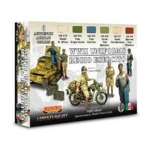 Coffret de peinture acrylique Lifecolor CS14 « Uniformes italiens » (6 x 22 ml)