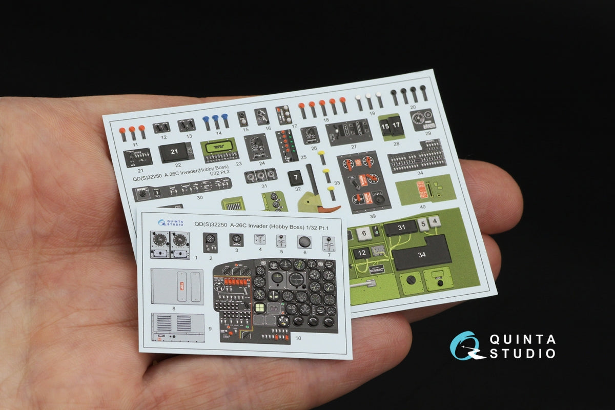 Intérieur imprimé en 3D et coloré sur papier décalcomanie Quinta Studio QD+32250 A-26C Invader (Hobby Boss) (avec pièces en résine imprimées en 3D) 1/32  – image 3