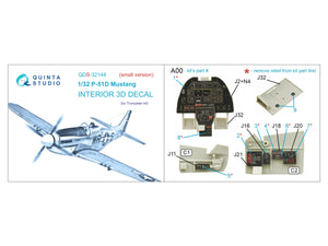 Intérieur imprimé en 3D et coloré sur papier décalcomanie Quinta Studio QDS-32144 P-51D Mustang (Trumpeter) (Petite version) 1/32 – image 8