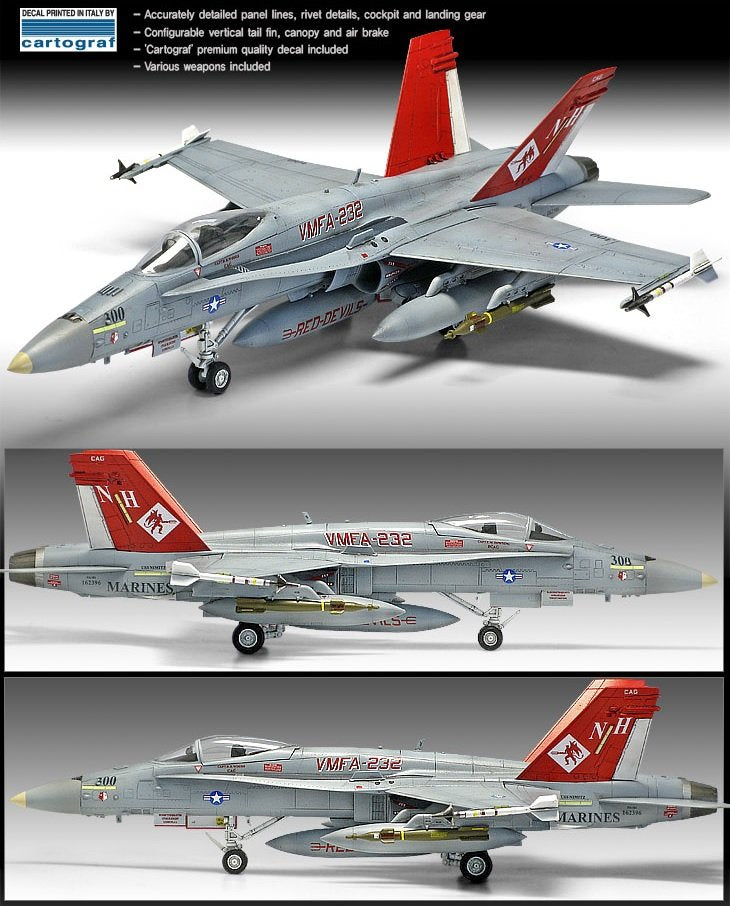 Academy 12520 USMC F/A-18 VMFA-232 RED DEVILS 1/72 – zdjęcie 4