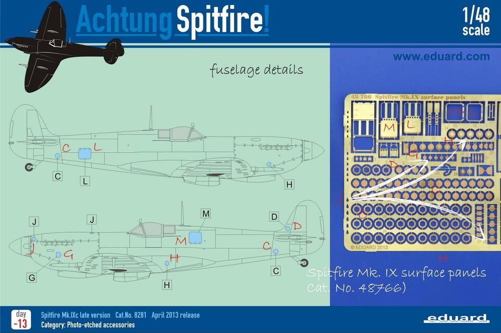 Panneaux de surface Eduard 48766 Spitfire Mk. IX 1/48 EDUARD  – Bild 4