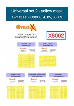 Omask X8002 Ensemble universel 2 - masque jaune (80003, 80004, 80005, 80006, 80009)