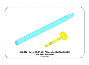 Canon Aber 35L-224 ROQF Mk.I 76,2 mm pour Matilda Mk.IIICS avec canon de mitrailleuse Besa (1/35) – image 6