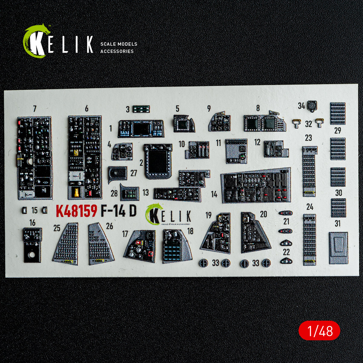 KELIK K48159 F-140 - interior 3D decals for GWH kit 1/48 – imagen 2