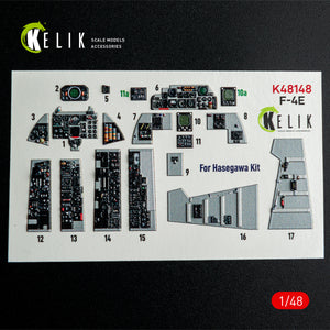 KELIK K48148 F-4E - interior 3D decals for Hasegawa kit 1/48 – immagine 5