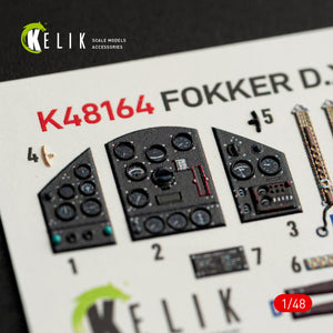 KELIK K48164 FOKKER D.XXI - interior 3D decals for Special Hobby kit 1/48 – Bild 3