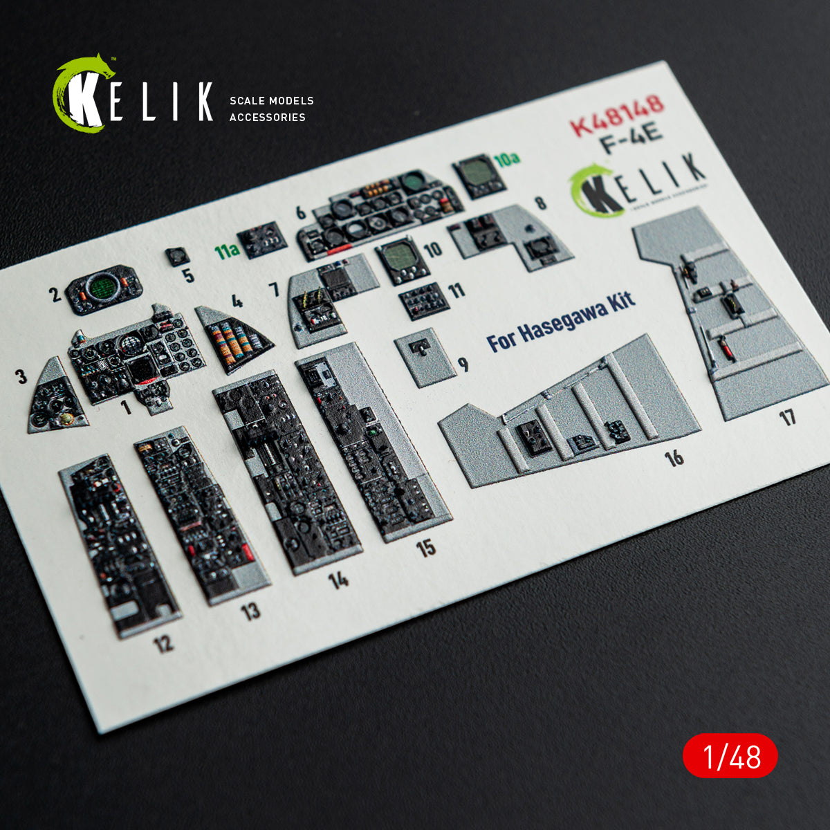 KELIK K48148 F-4E - interior 3D decals for Hasegawa kit 1/48 – immagine 6