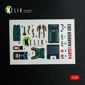 KELIK K48151 HARRIER GR3 - interior 3D decals for Kinetic kit 1/48 – immagine 14