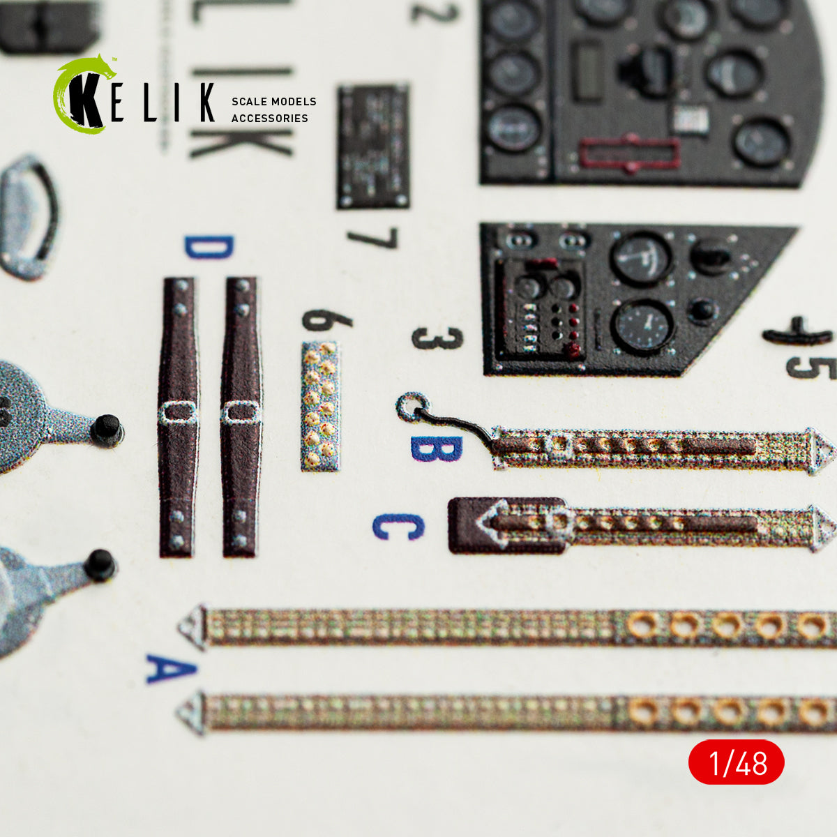 KELIK K48164 FOKKER D.XXI - interior 3D decals for Special Hobby kit 1/48 – Bild 6