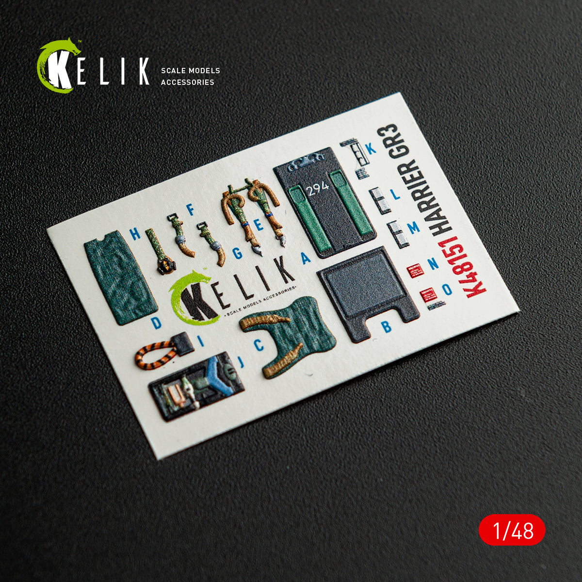 KELIK K48151 HARRIER GR3 - interior 3D decals for Kinetic kit 1/48 – immagine 13