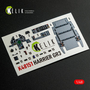 KELIK K48151 HARRIER GR3 - interior 3D decals for Kinetic kit 1/48 – immagine 15