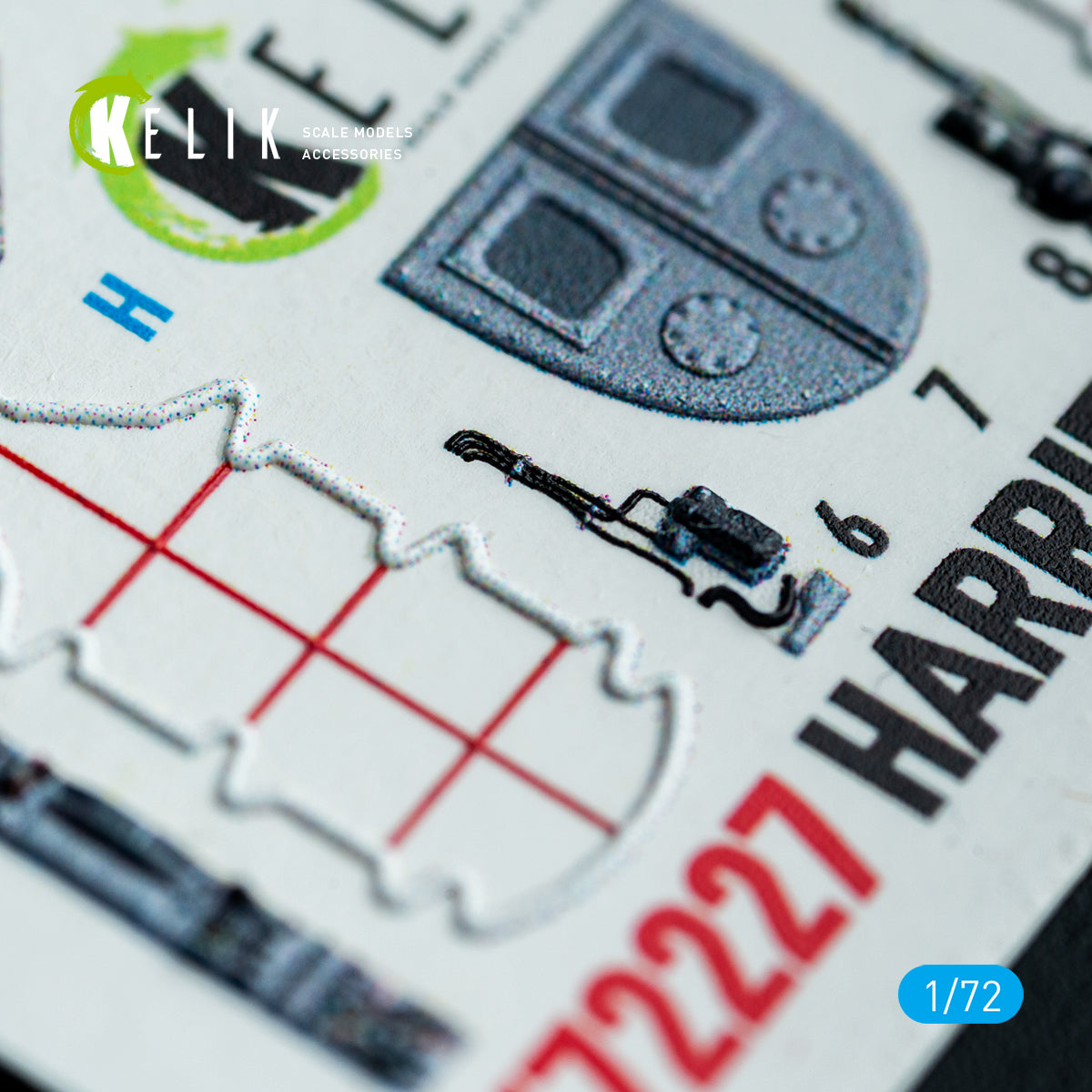 KELIK K72227 Harrier Gr3 (Late) - interior 3D decals for Italeri kit 1/72
