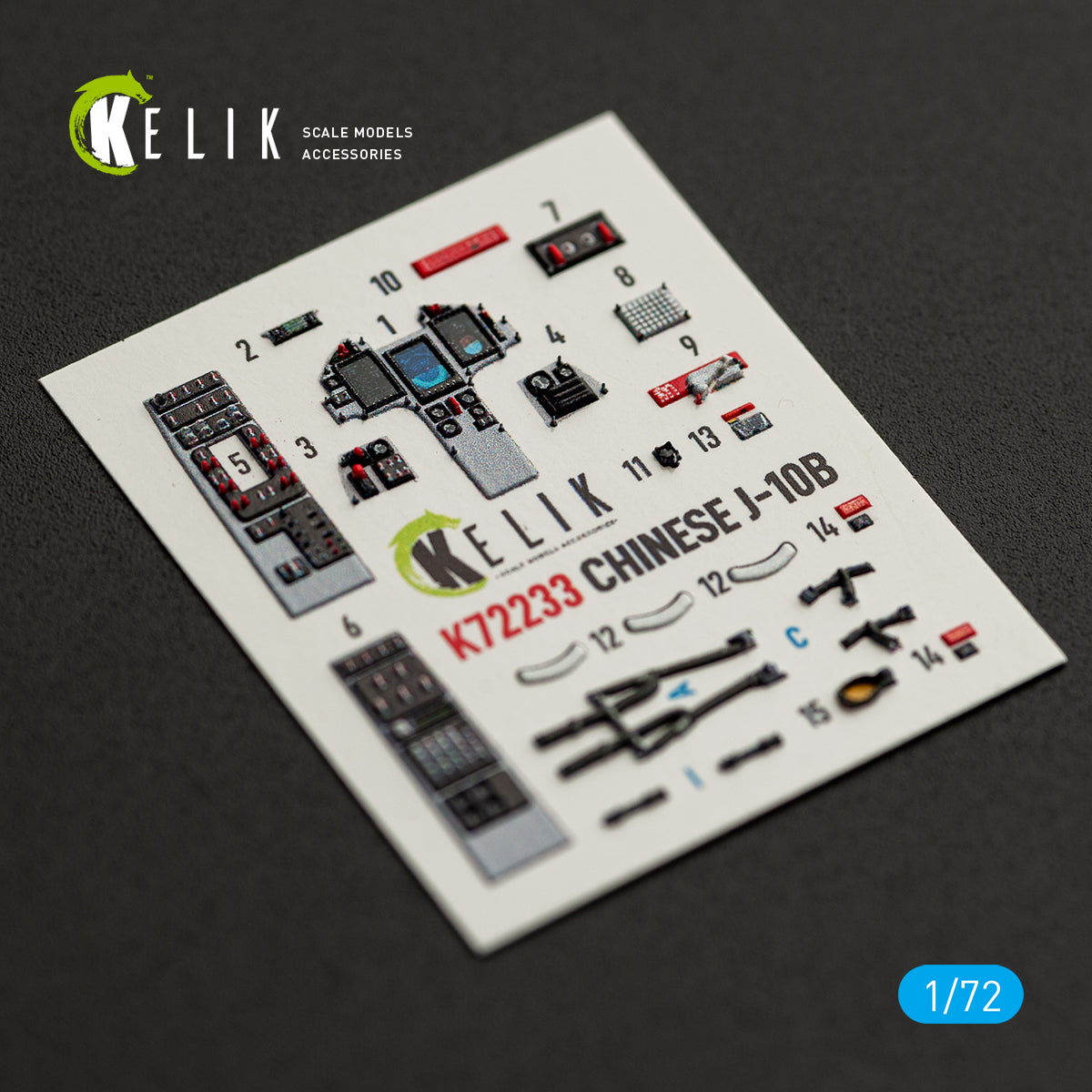 KELIK K72233 Chinese1-10B - interior 3D decals for Trumpeter kit 1/72